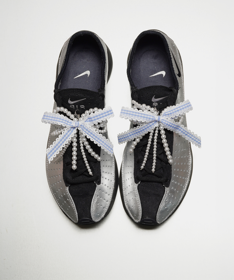 Pearl Bow Blue Checker